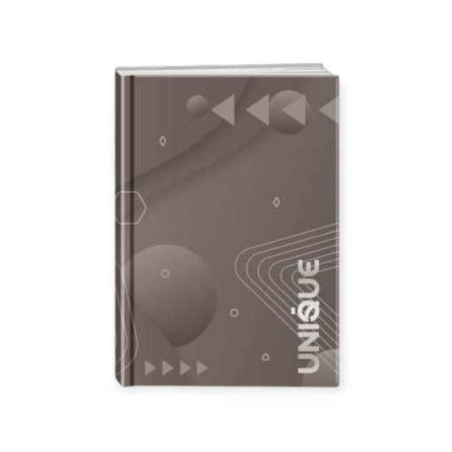 Picture of A5 UNIQUE LINED GLUED HARD COVER NOTEBOOK 100PGS GREY